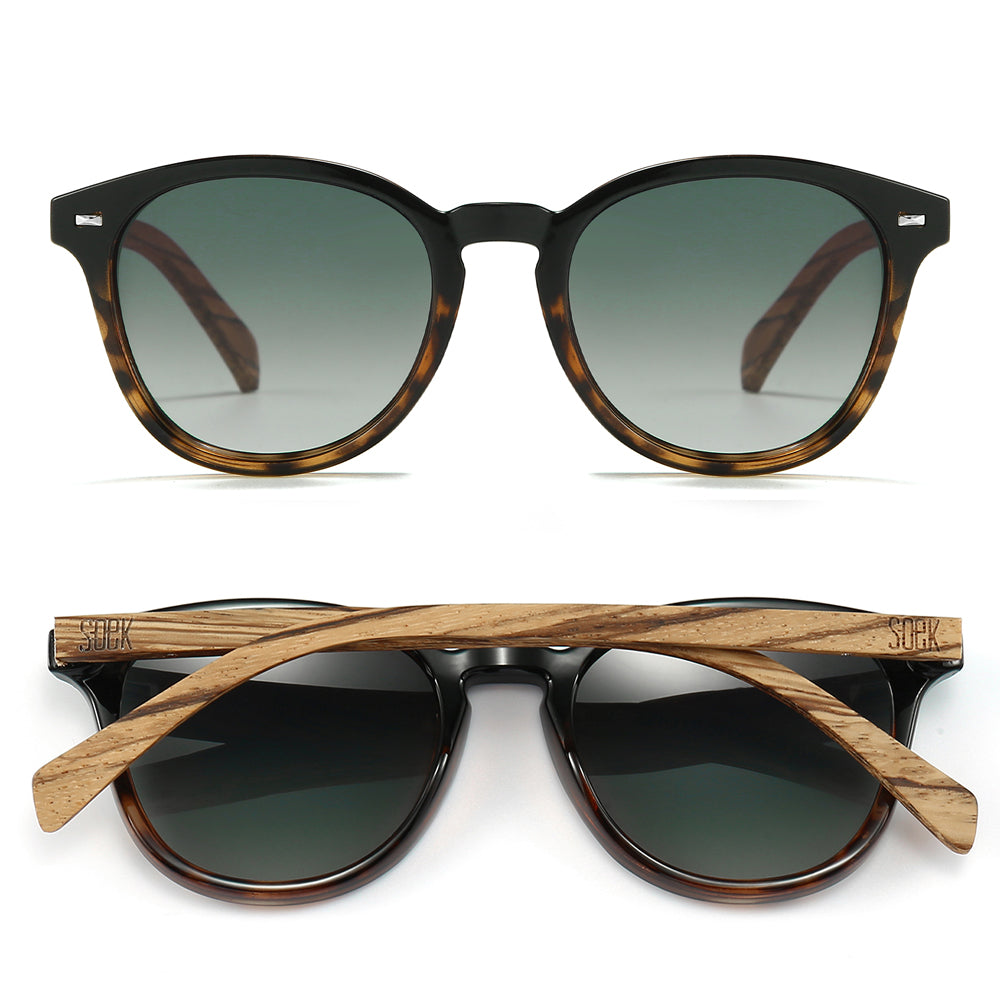 TAINE BLACK TORT  Khaki Lens l Walnut Arms - Soek Fashion Eyewear UK