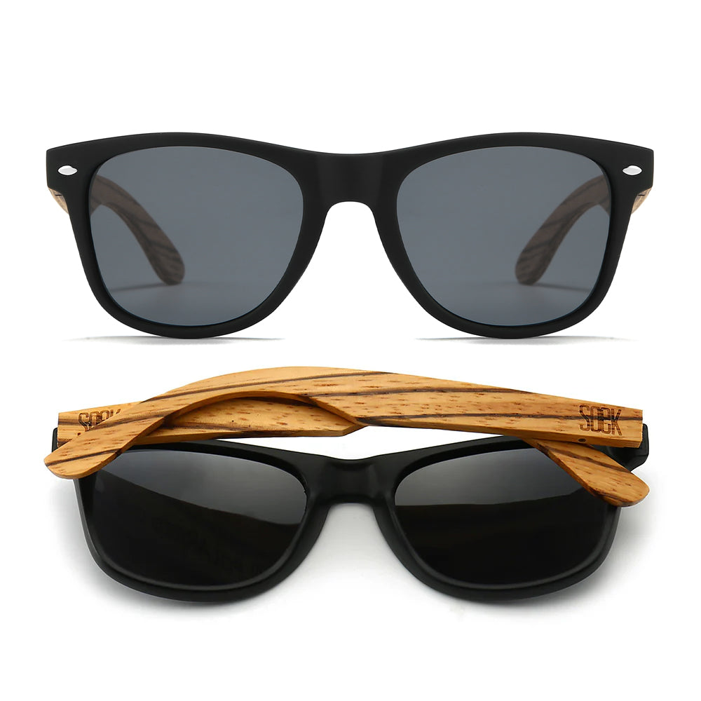 BALMORAL  Black Lens l Walnut Arms - Soek Fashion Eyewear UK