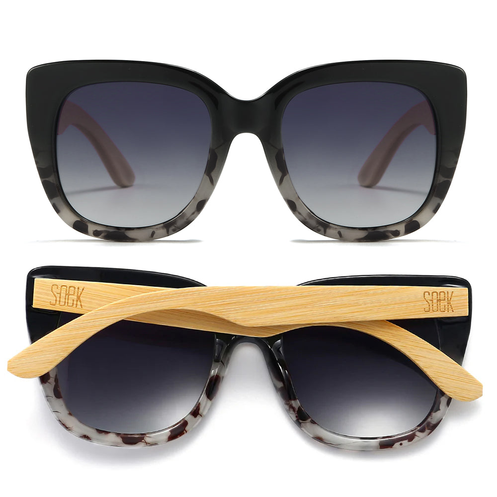 RIVIERA BLACK IVORY TORT  Black Gradient Lens l White Maple Arms - Soek Fashion Eyewear UK