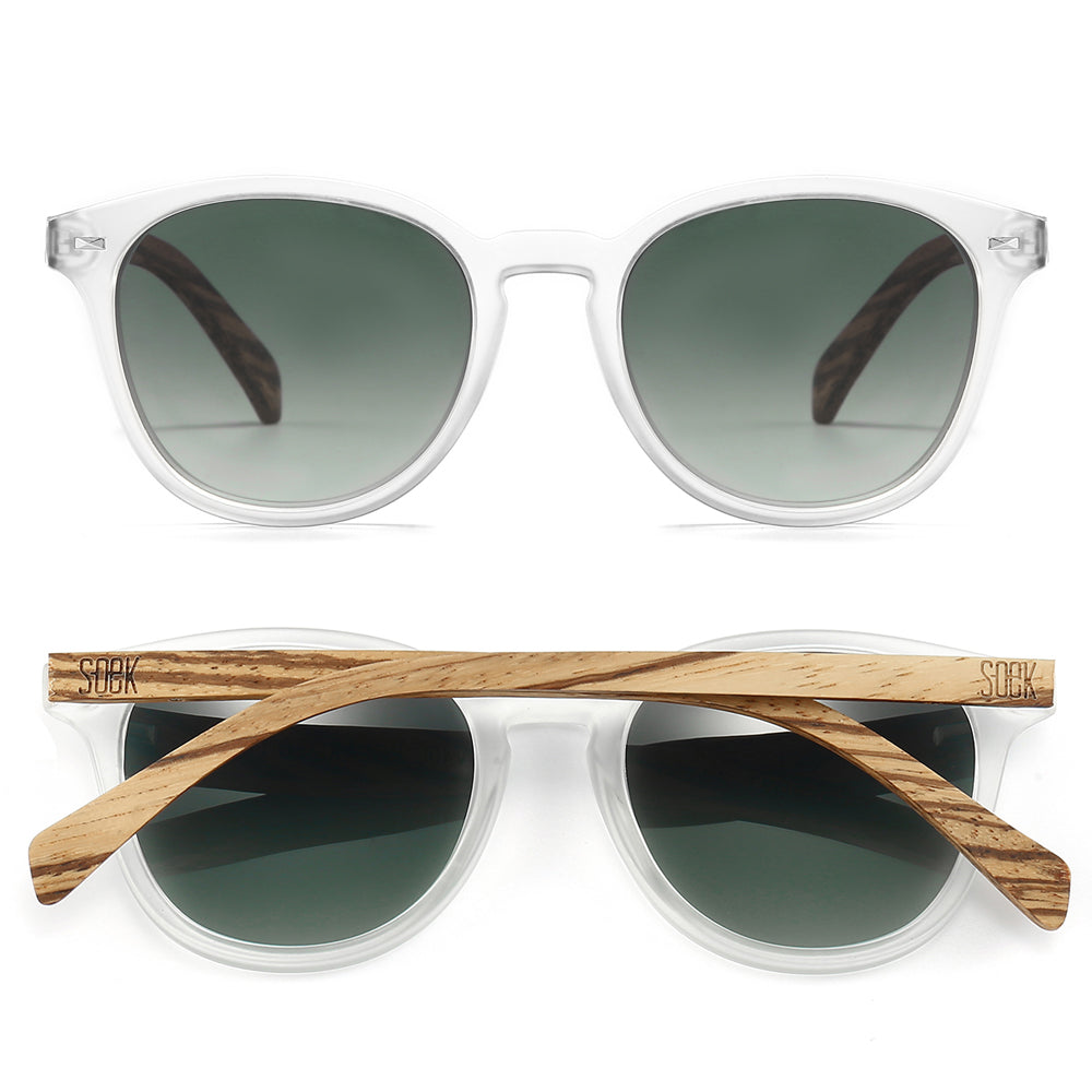 TAINE FROST Khaki Lens l Walnut Arms - Soek Fashion Eyewear UK
