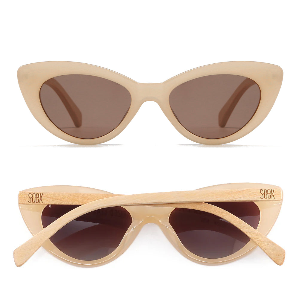 SAVANNAH NUDE Brown Gradient Lens l White Maple Arms - Soek Fashion Eyewear UK
