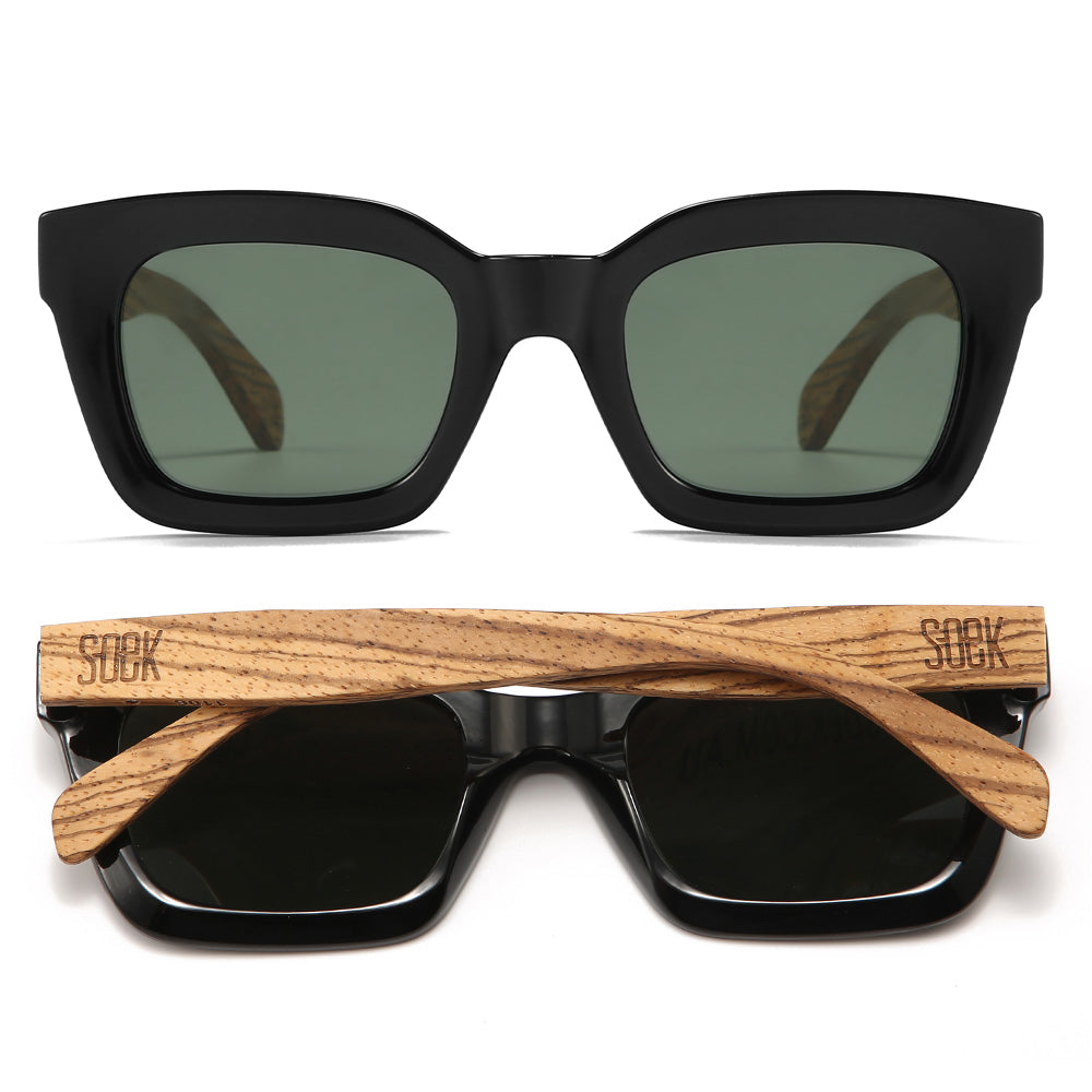 ZAHRA MIDNIGHT l Smokey Gradient Lens l Walnut Arms - Soek Fashion Eyewear Australia