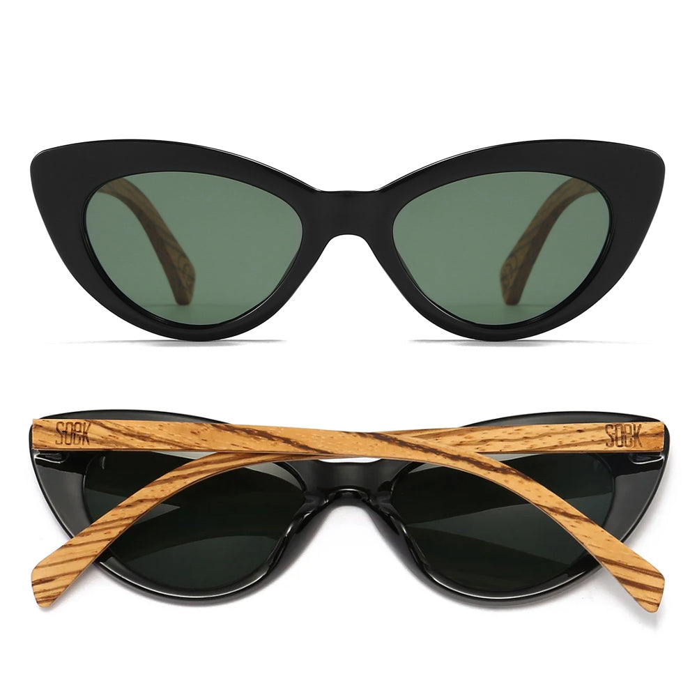 SAVANNAH MIDNIGHT  Black Gradient Lens l Walnut Arms - Soek Fashion Eyewear UK