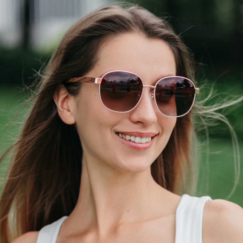 CLEO Bloom -  Rose Gold Metal Frame l Brown Gradient Lens l Walnut Arms