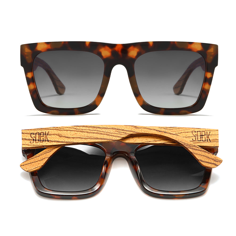 ROCCO TORT l Black Polarised Lens l Walnut Arms l Sunglasses by SOEK UK