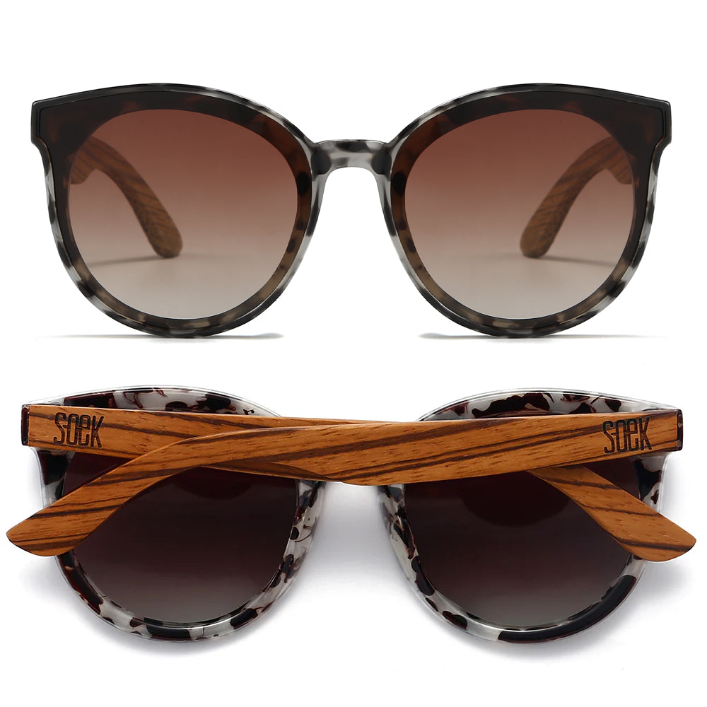 BELLA IVORY TORTOISE l Black Graduated Lens l Walnut Arms - Soek Fashion Eyewear UK