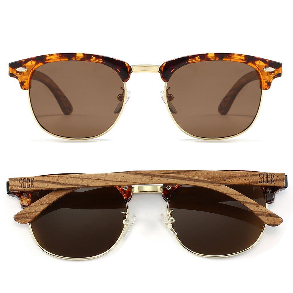 BANJO Brown Polarised Lens l  Walnut Arms - Soek Fashion Eyewear UK
