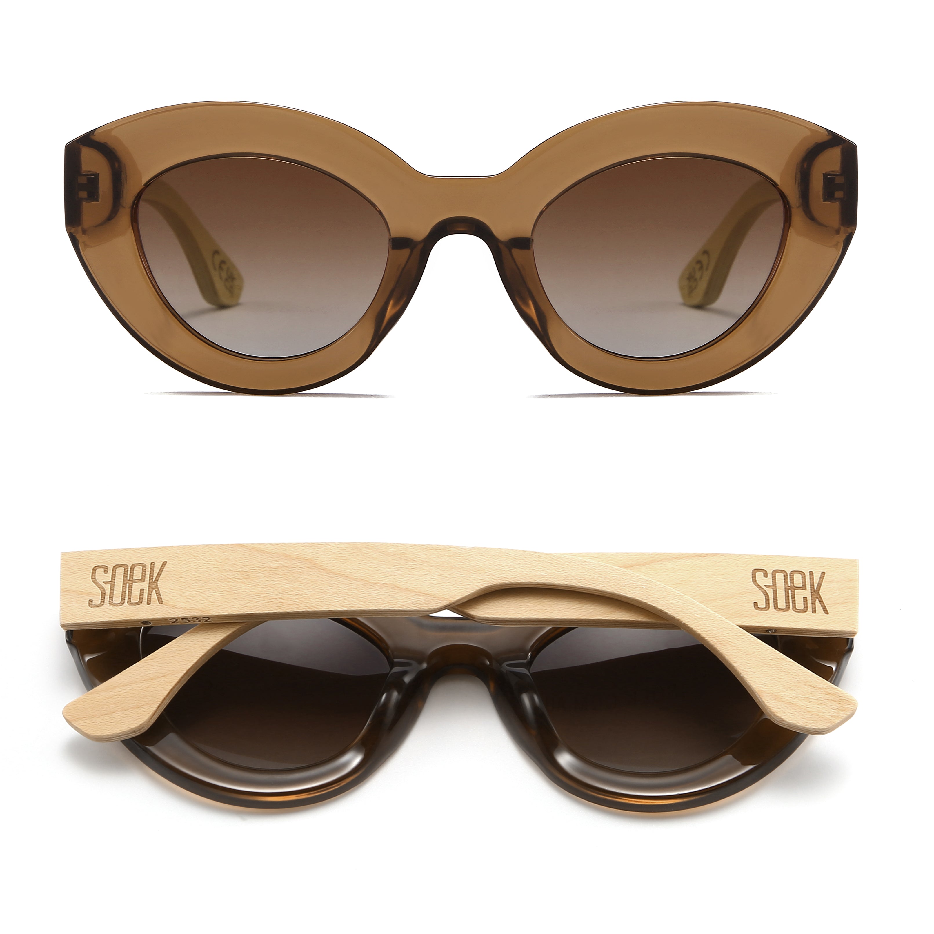 STEVIE MOCHA l Black Polarised Lens l White Maple Arms l Sunglasses by SOEK UK