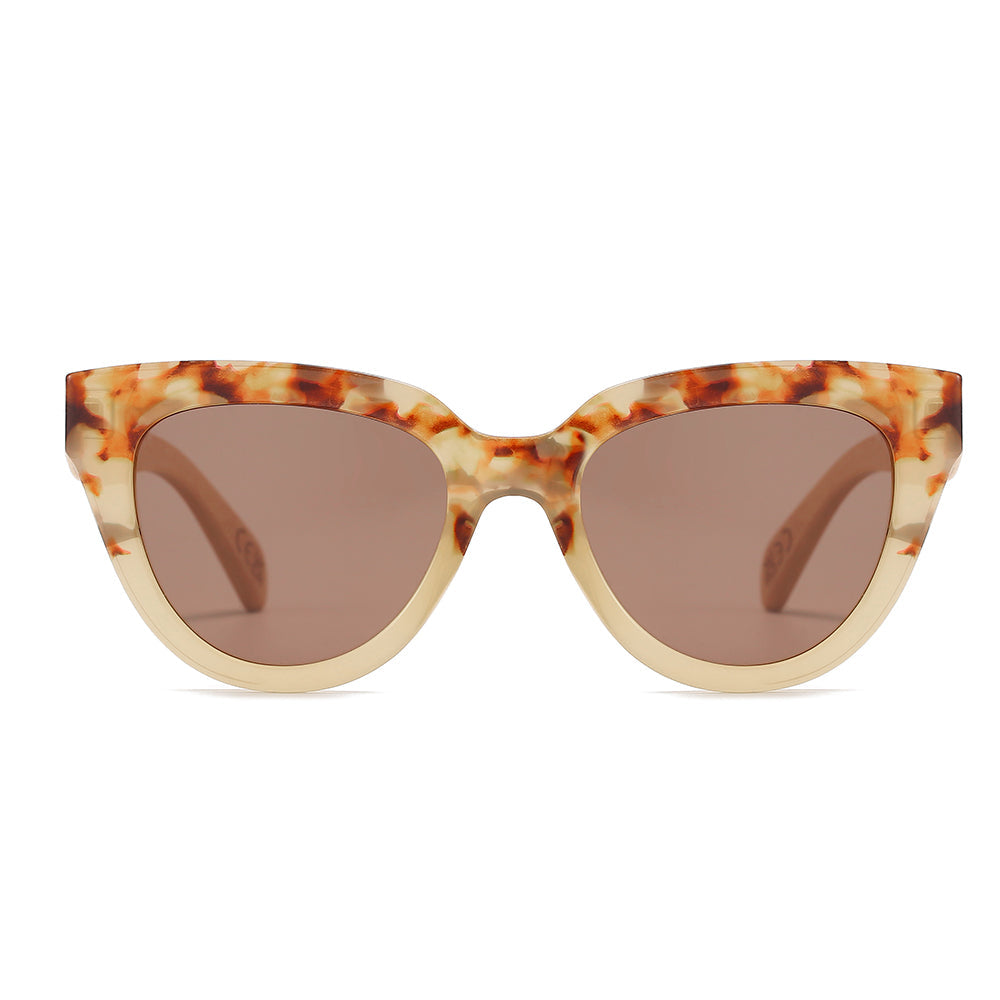 FLUTTER Desert Tort l Sunglasses l Brown Lens l White Maple Arms - Soek Fashion Eyewear UK