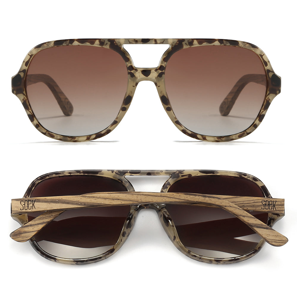 BILLY OPAL TORT l Brown Gradient Lens l Walnut Wood Arms - Soek Fashion Eyewear UK
