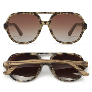 BILLY OPAL TORT l Brown Gradient Lens l Walnut Wood Arms - Soek Fashion Eyewear UK