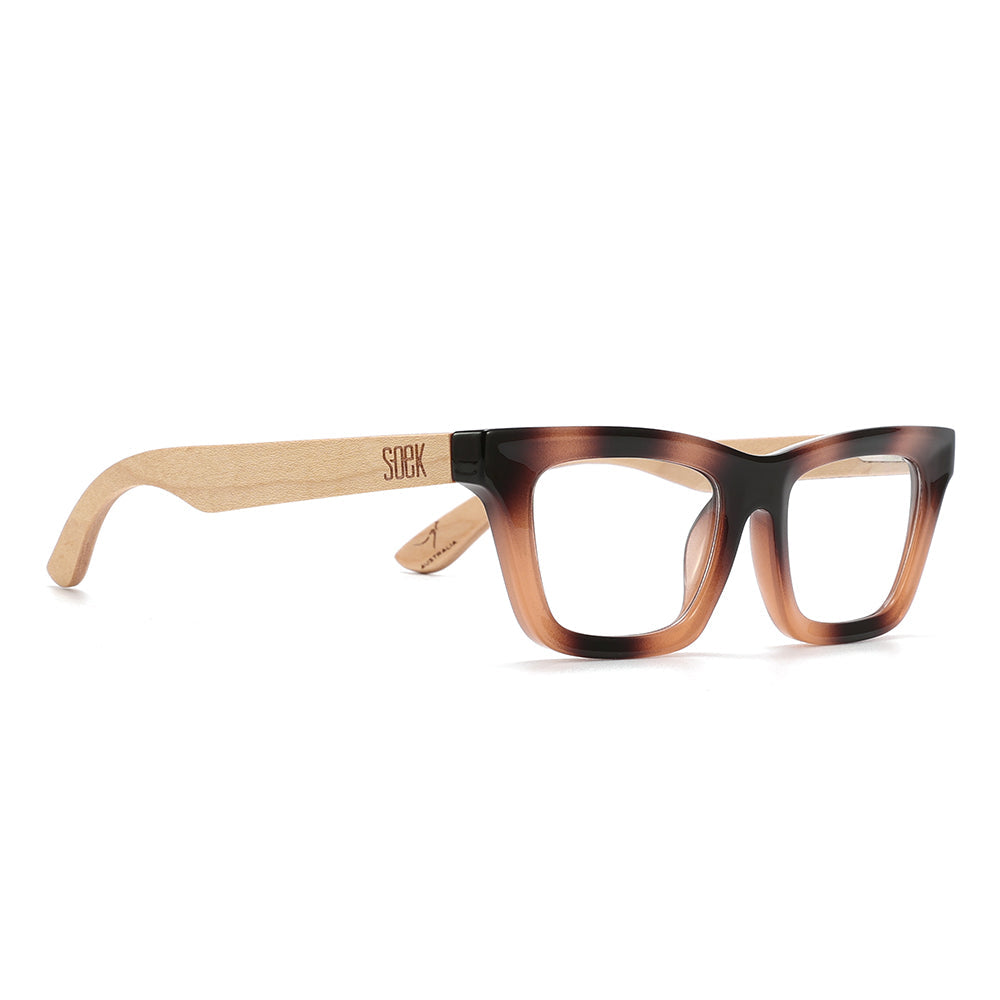SYDNEY COASTAL CARAMEL l Wooden Magnifying Reader - Soek Fashion Eyewear UK