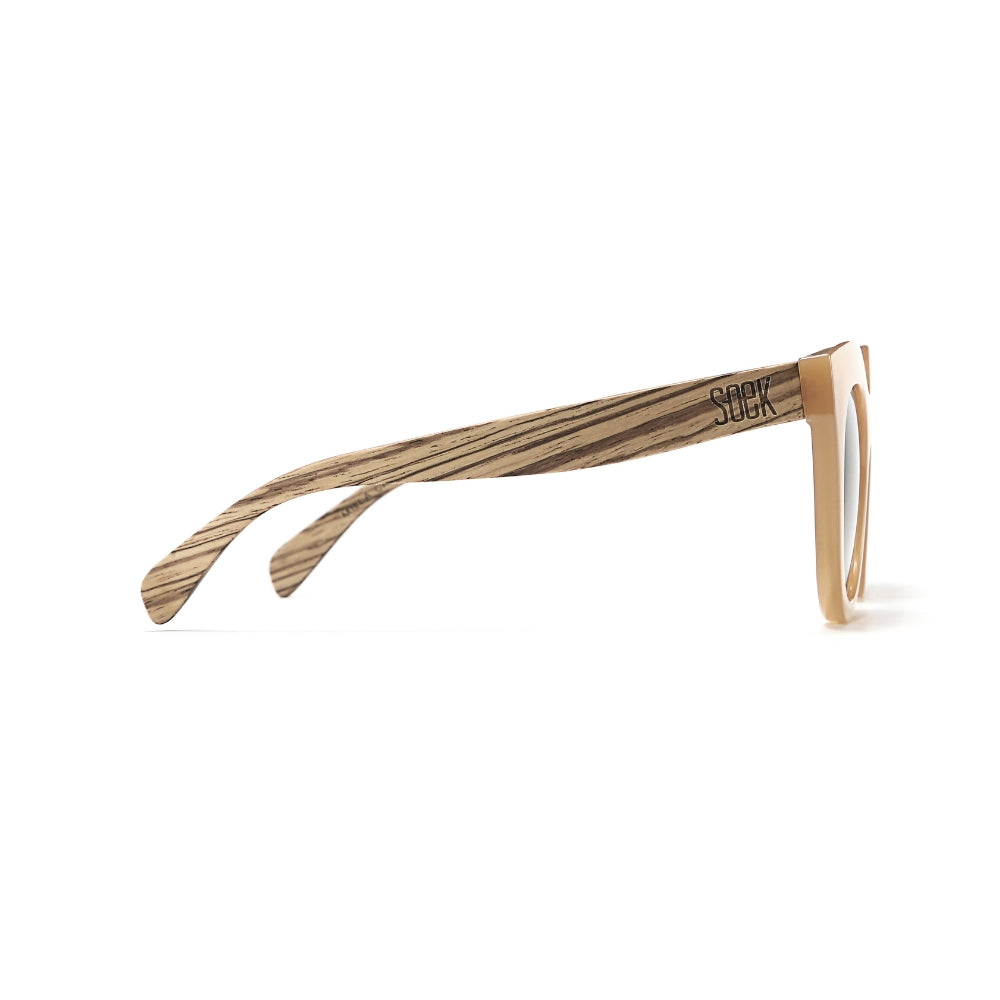 MILLA CARAMEL Brown Gradient Lens l Walnut Arms - Soek Fashion Eyewear UK