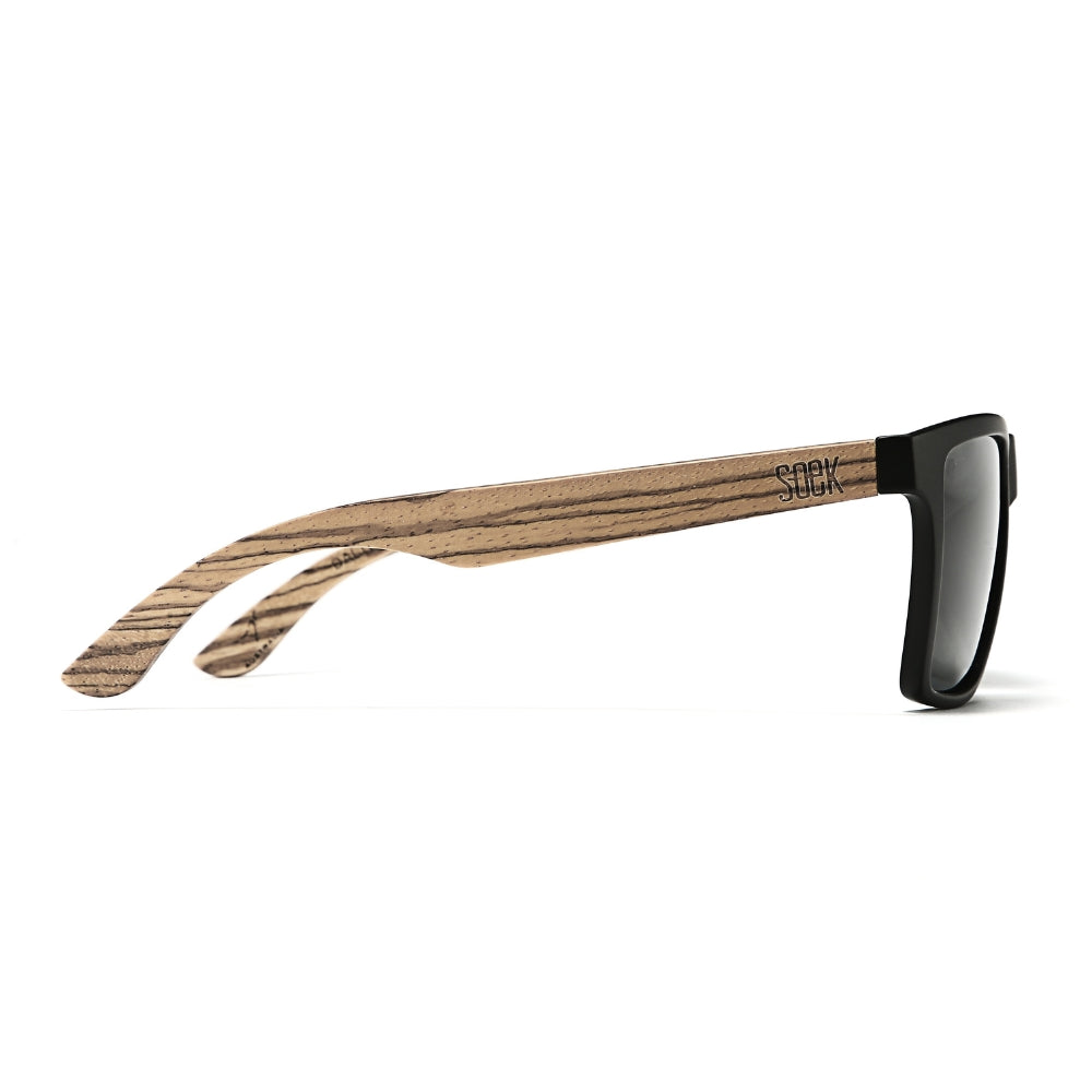 DALTON  Black Sunglasses l Black Lens l Walnut Arms - Soek Fashion Eyewear UK