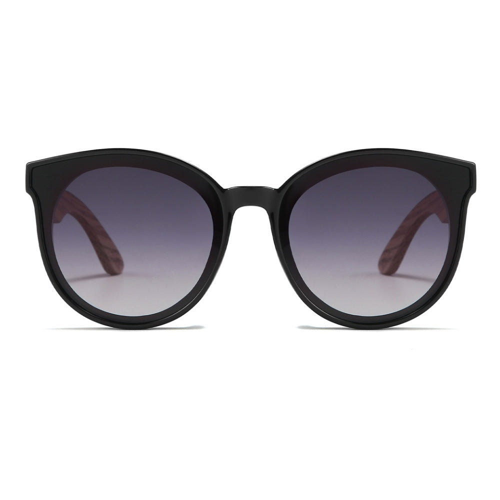 BELLA MIDNIGHT l Black Gradient Lens l Walnut Arms - Soek Fashion Eyewear UK