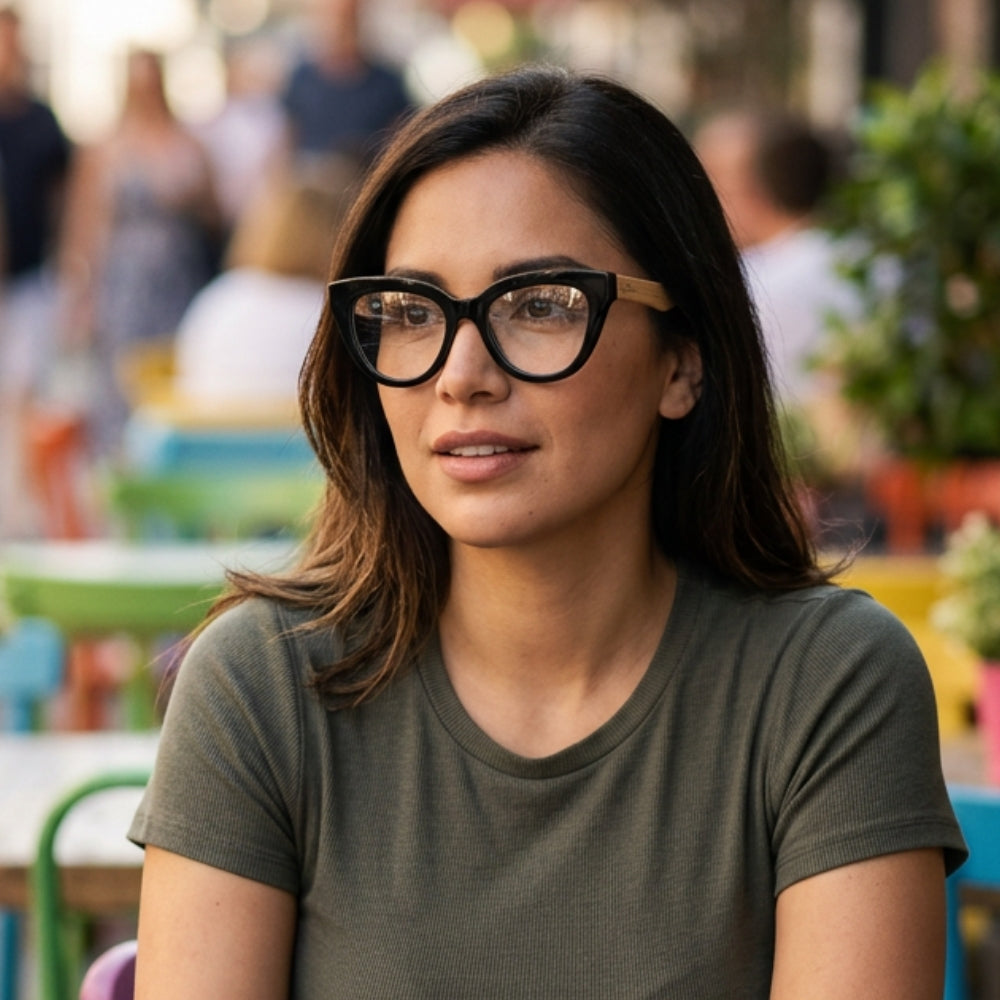 FLUTTER STORM l Walnut Arms l Blue Light Blocking Magnifying - Soek Fashion Eyewear Australia
