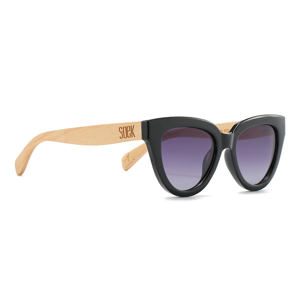 FLUTTER Storm l Sunglasses l Black Lens l White Maple Arms - Soek Fashion Eyewear UK