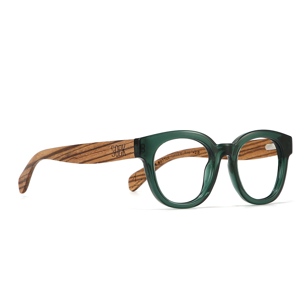 ALIVE BOTTLE GREEN l Reader l Blue Light Blocking Magnifying by SOEK UK