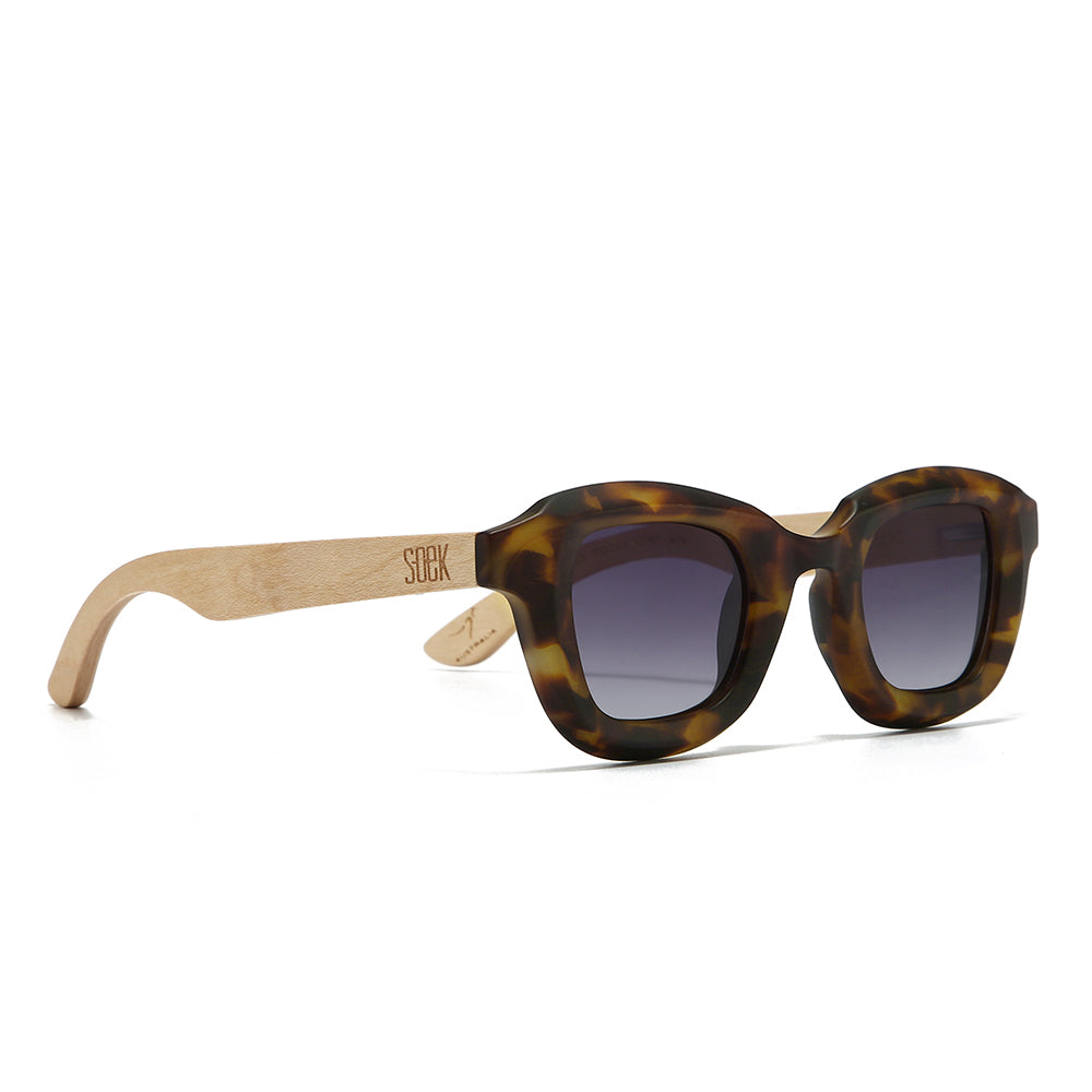 QUEST ROCKY TORT l Sunglasses l Polarised Lens l Walnut Arms - Soek Fashion Eyewear UK