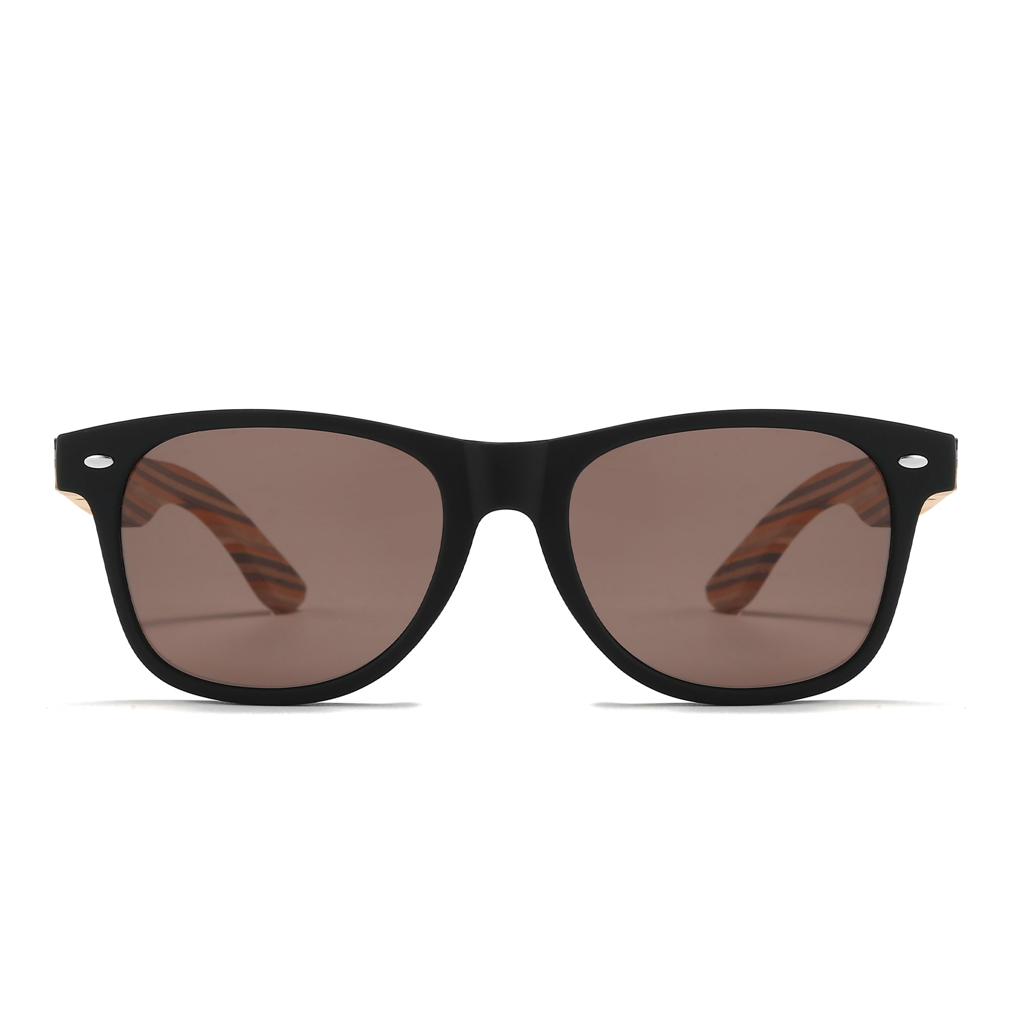 TORQUAY Brown Lens l Mustard Wooden Striped Arms - Soek Fashion Eyewear Australia