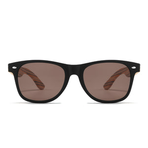 TORQUAY Brown Lens l Mustard Wooden Striped Arms - Soek Fashion Eyewear Australia