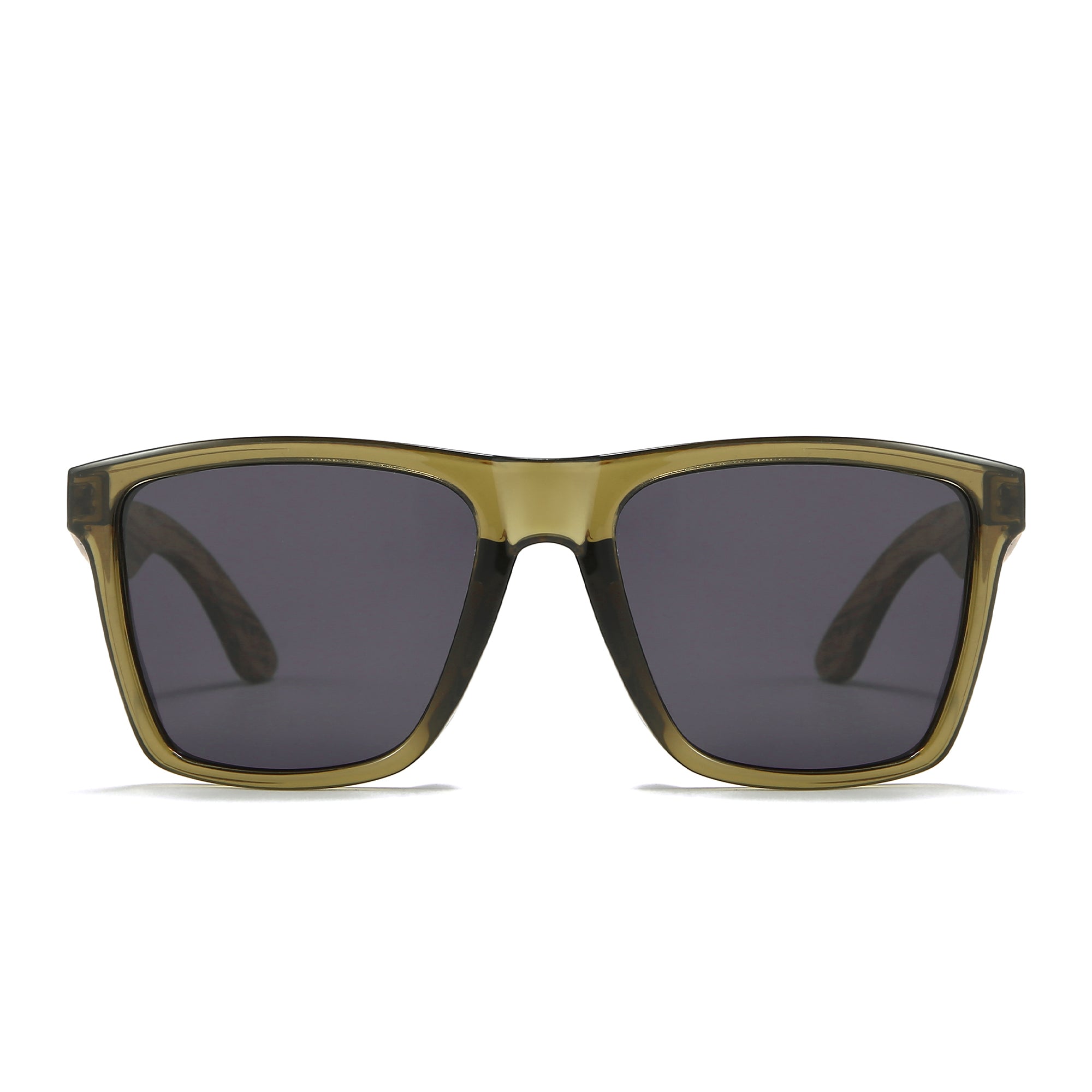 DALTON KHAKI l Polarised Black Lens l Walnut Wooden Arms - Soek Fashion Eyewear UK