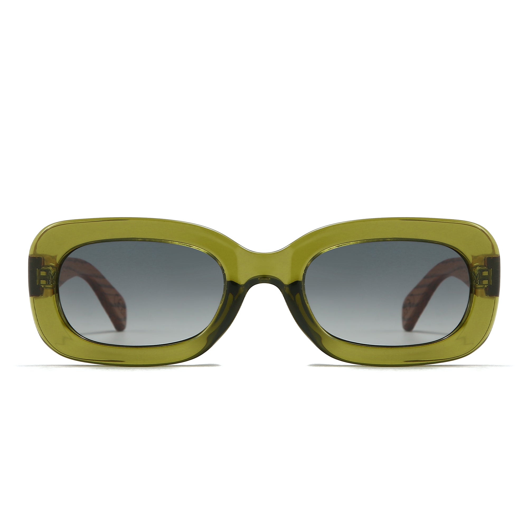 VIBE MOSS l Khaki Green Frame l Black Polarised Lens l White Maple Arms - Soek Fashion Eyewear UK