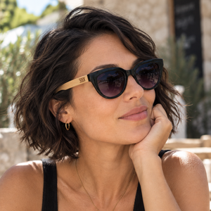 FLUTTER Storm l Sunglasses l Black Lens l White Maple Arms - Soek Fashion Eyewear UK