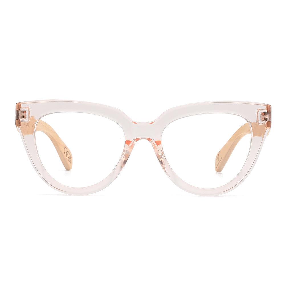 FLUTTER BLUSH l Walnut Arms l Blue Light Blocking Magnifying - Soek Fashion Eyewear UK
