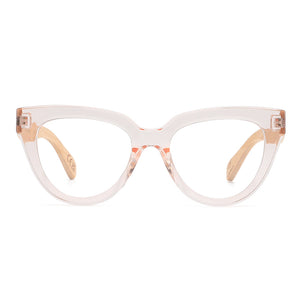 FLUTTER BLUSH l Walnut Arms l Blue Light Blocking Magnifying - Soek Fashion Eyewear UK