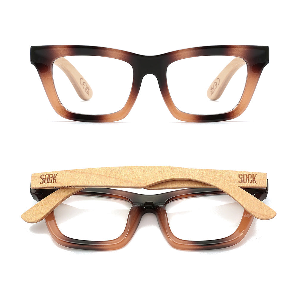SYDNEY COASTAL CARAMEL l Wooden Magnifying Reader - Soek Fashion Eyewear UK
