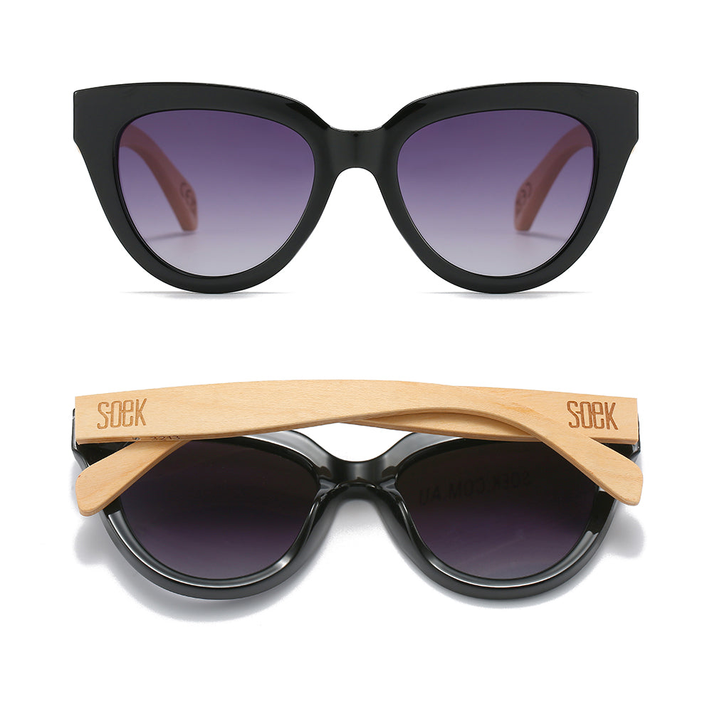 FLUTTER Storm l Sunglasses l Black Lens l White Maple Arms - Soek Fashion Eyewear UK