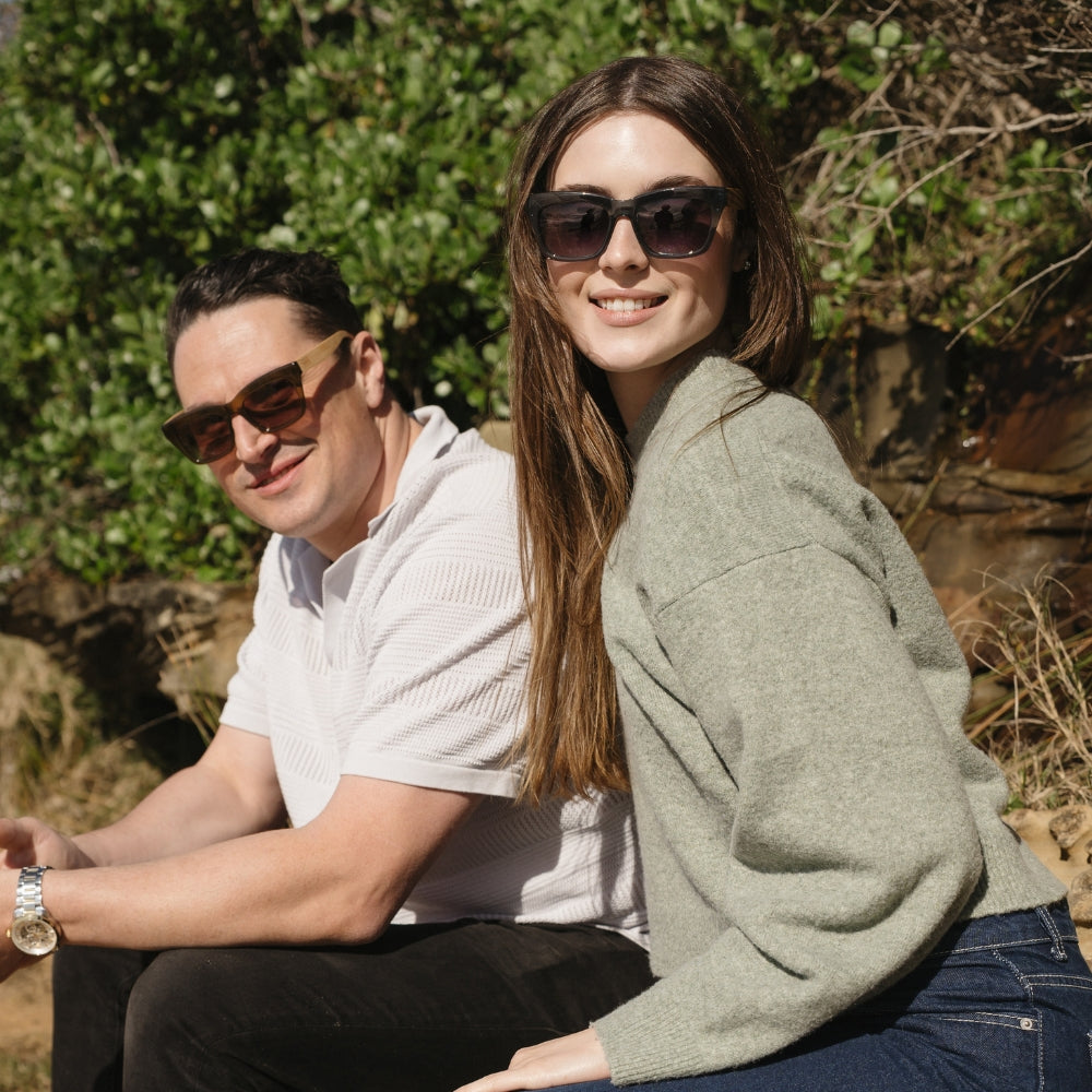 MORGAN INDIGO l Graduated Brown Lens l Walnut Arms - Soek Fashion Eyewear UK
