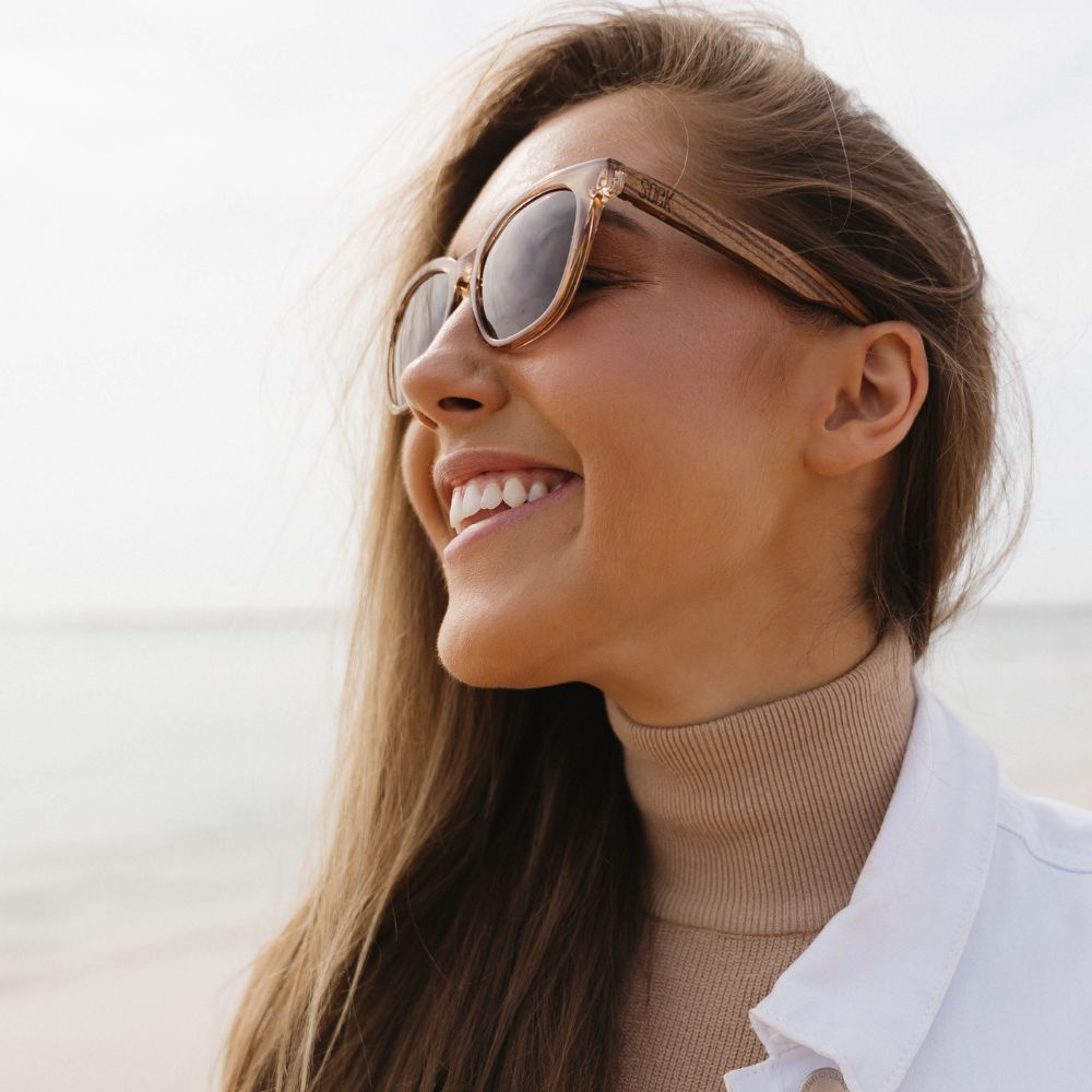 LILA GRACE CHAMPAGNE l Brown Gradient Lens l Walnut Arms - Soek Fashion Eyewear UK