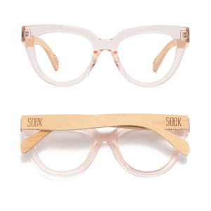 FLUTTER BLUSH l Walnut Arms l Blue Light Blocking Magnifying - Soek Fashion Eyewear UK