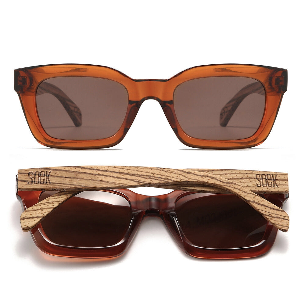ZAHRA AUBURN l Smokey Gradient Lens l Walnut Arms - Soek Fashion Eyewear Australia