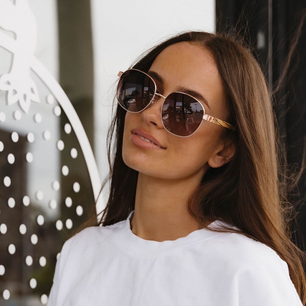 CLEO Bloom -  Rose Gold Metal Frame l Brown Gradient Lens l Walnut Arms