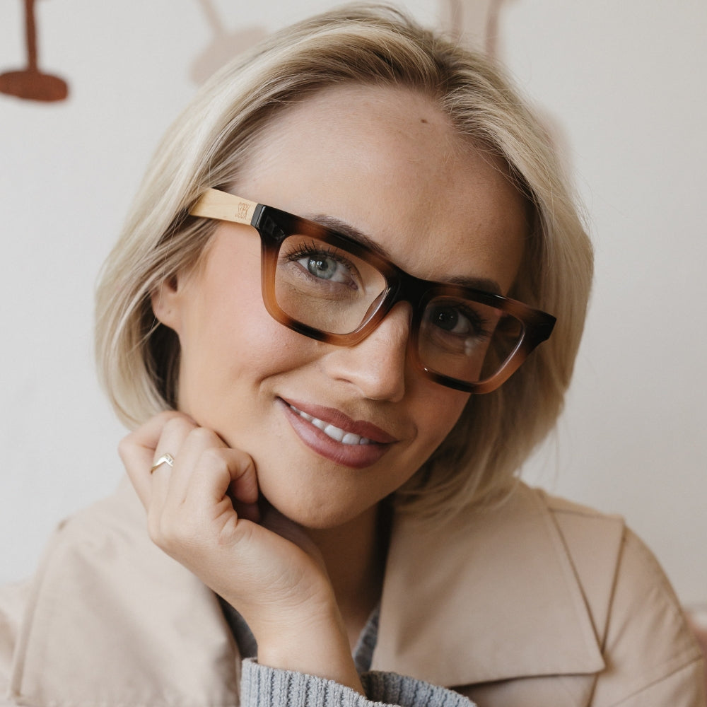 SYDNEY COASTAL CARAMEL l Wooden Magnifying Reader - Soek Fashion Eyewear UK