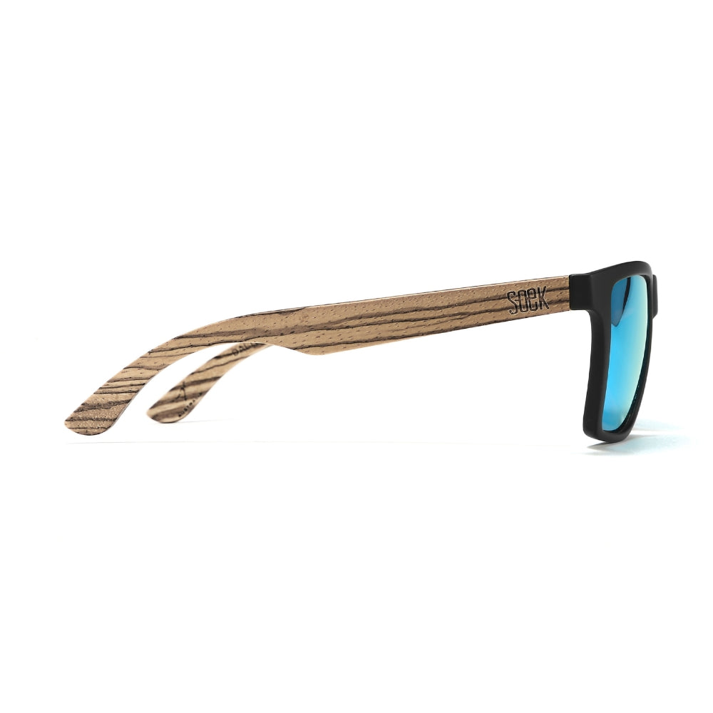 FORRESTERS Blue Reflective Lens l Walnut Arms - Soek Fashion Eyewear UK
