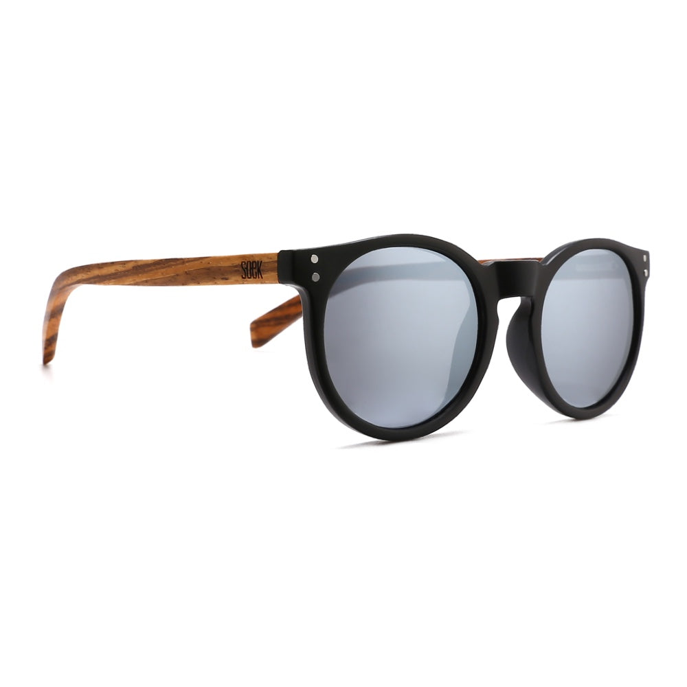 SORRENTO Silver Reflective Lens l Walnut Wooden Arms