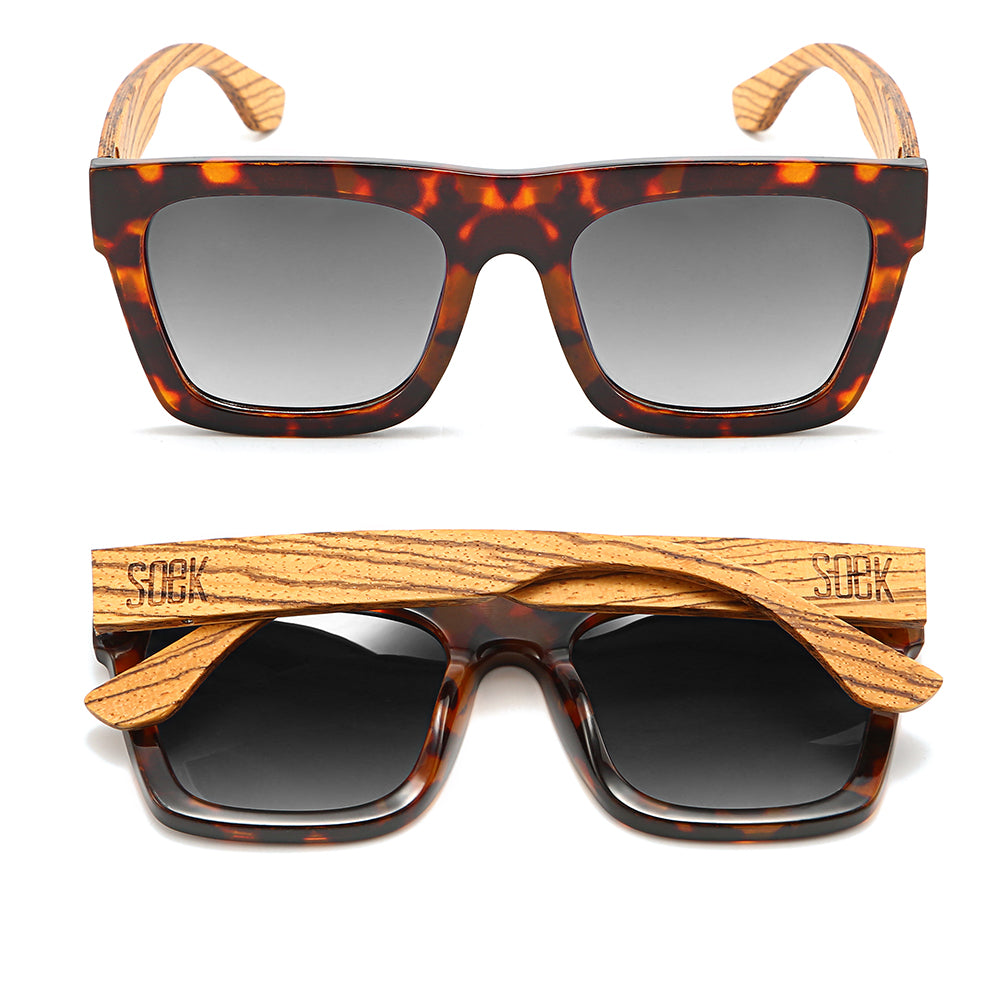 ROCCO TORT l Black Polarised Lens l Walnut Arms l Sunglasses by SOEK UK