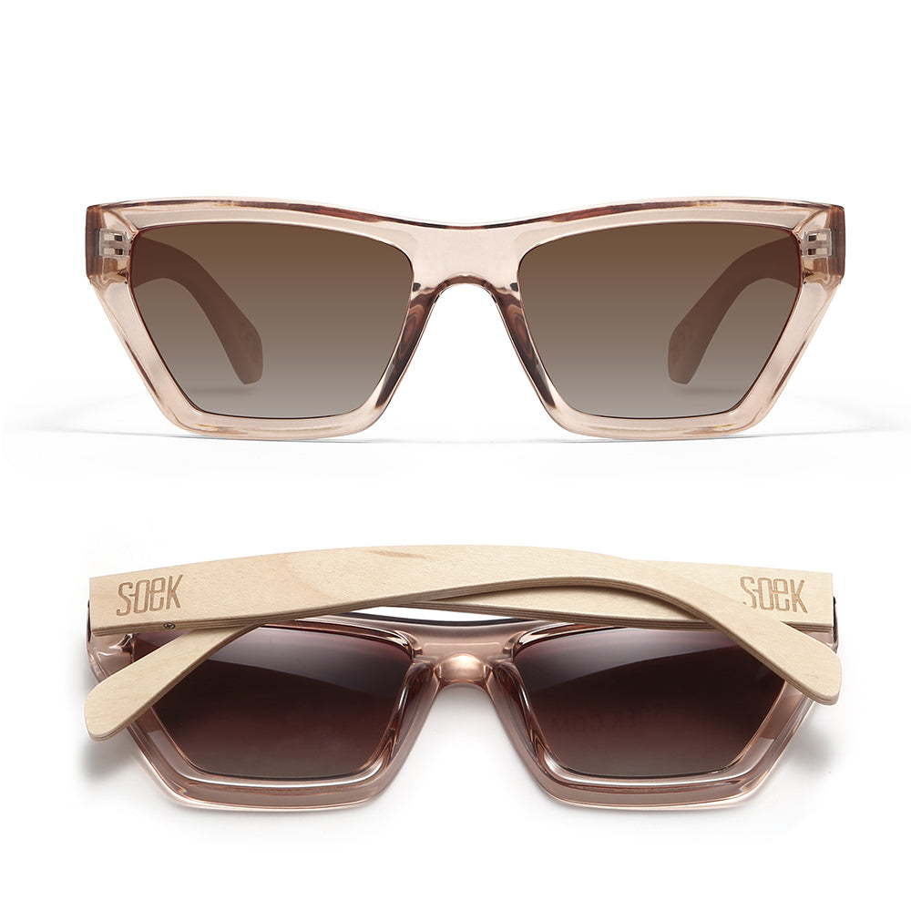 NILAA MOCHA l Graduated Brown Lens l White Maple Arms - Soek Fashion Eyewear UK