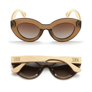 STEVIE MOCHA l Black Polarised Lens l White Maple Arms l Sunglasses by SOEK UK