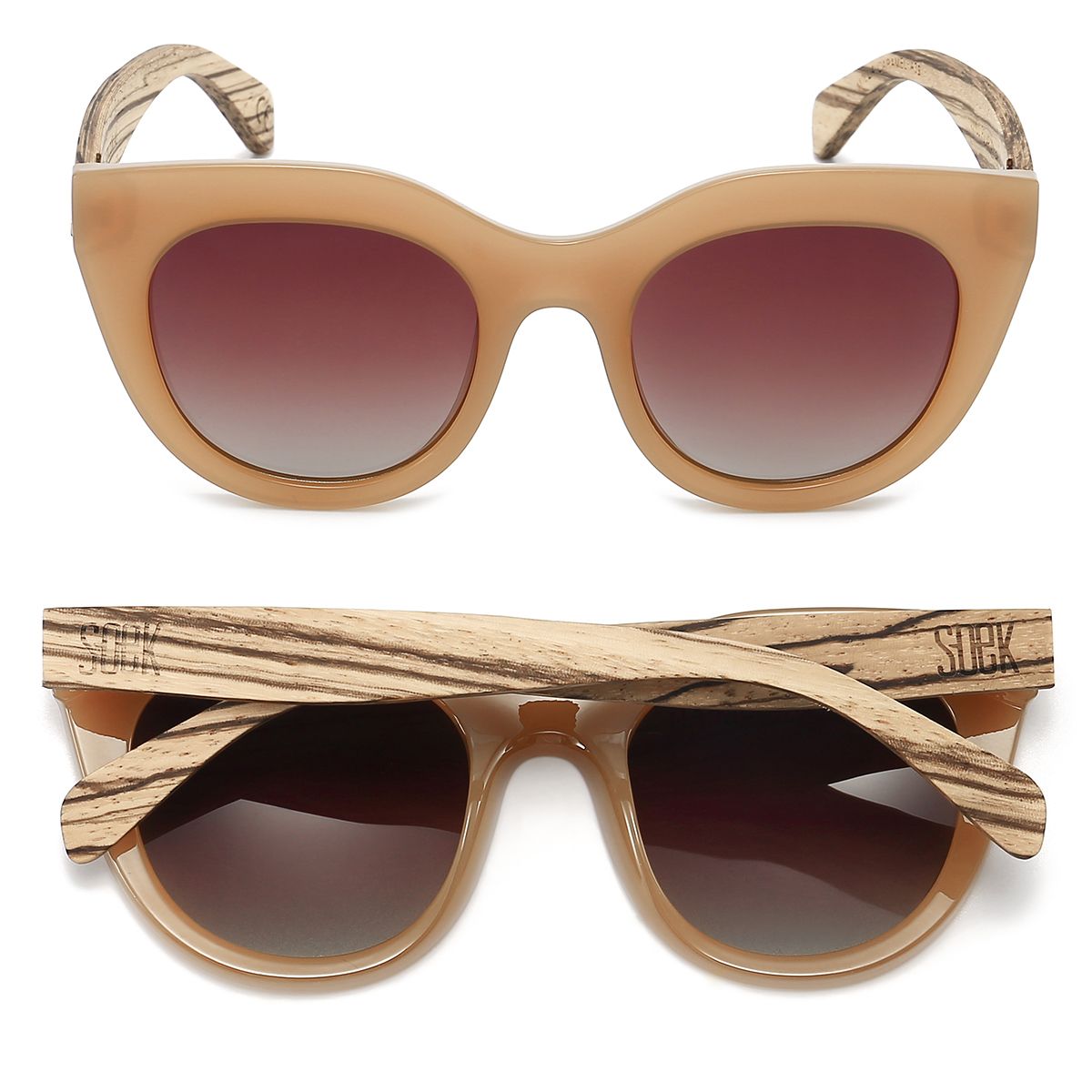 MILLA CARAMEL Brown Gradient Lens l Walnut Arms
