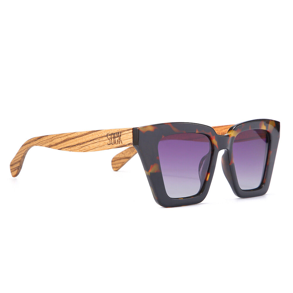 ICON BLACK TOFFEE l Black Graduated Lense l Walnut Arms - Soek Fashion Eyewear UK