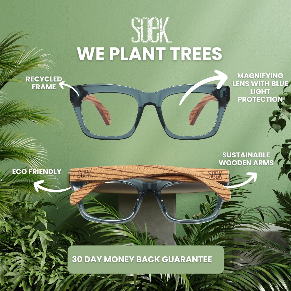 SYDNEY COASTAL CARAMEL l Wooden Magnifying Reader - Soek Fashion Eyewear UK