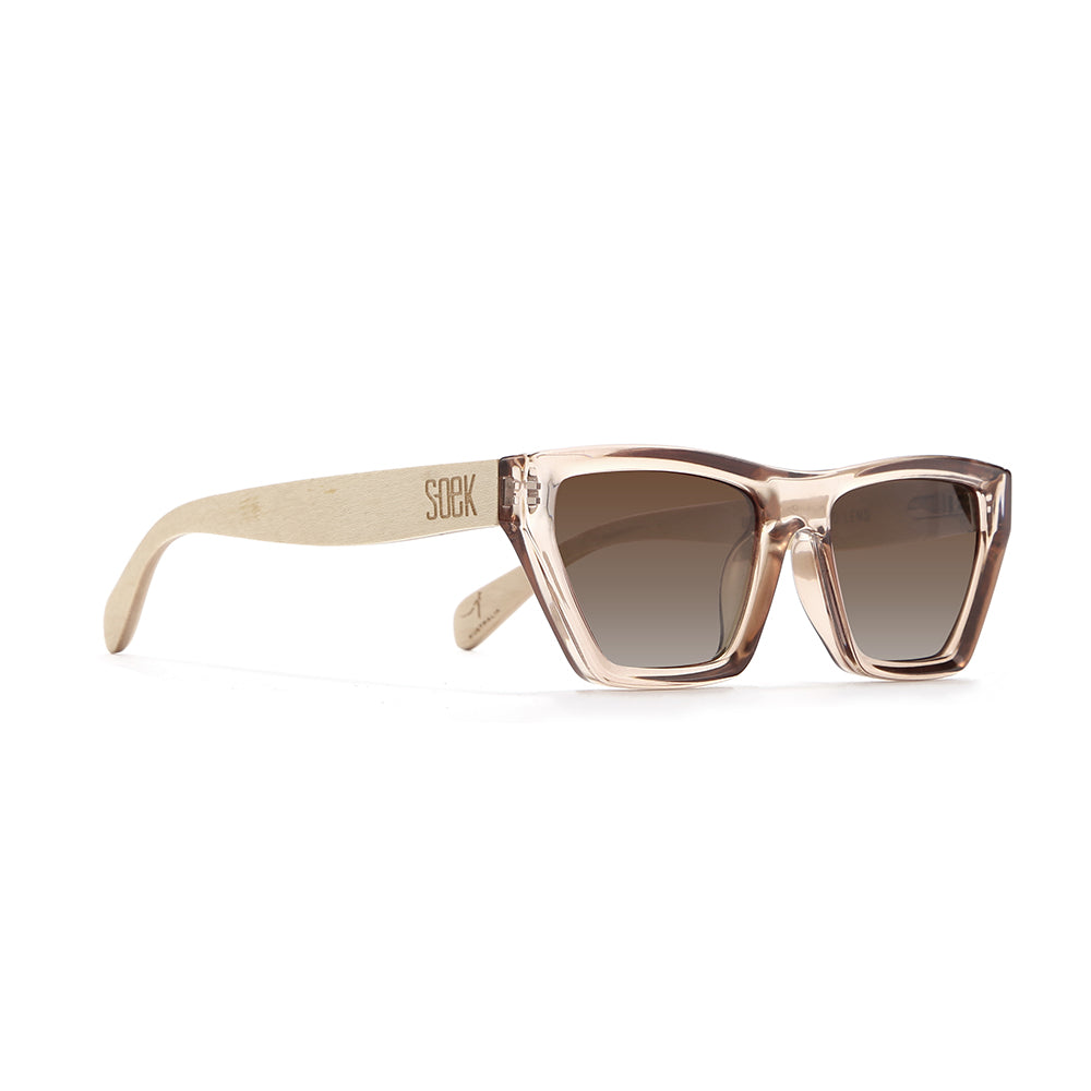 NILAA MOCHA l Graduated Brown Lens l White Maple Arms - Soek Fashion Eyewear UK