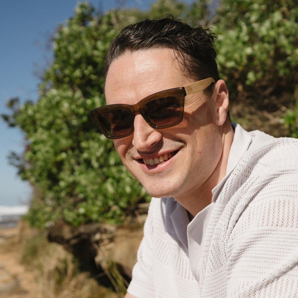MORGAN MOSS l Graduated Brown Lens l White Maple Arms - Soek Fashion Eyewear UK