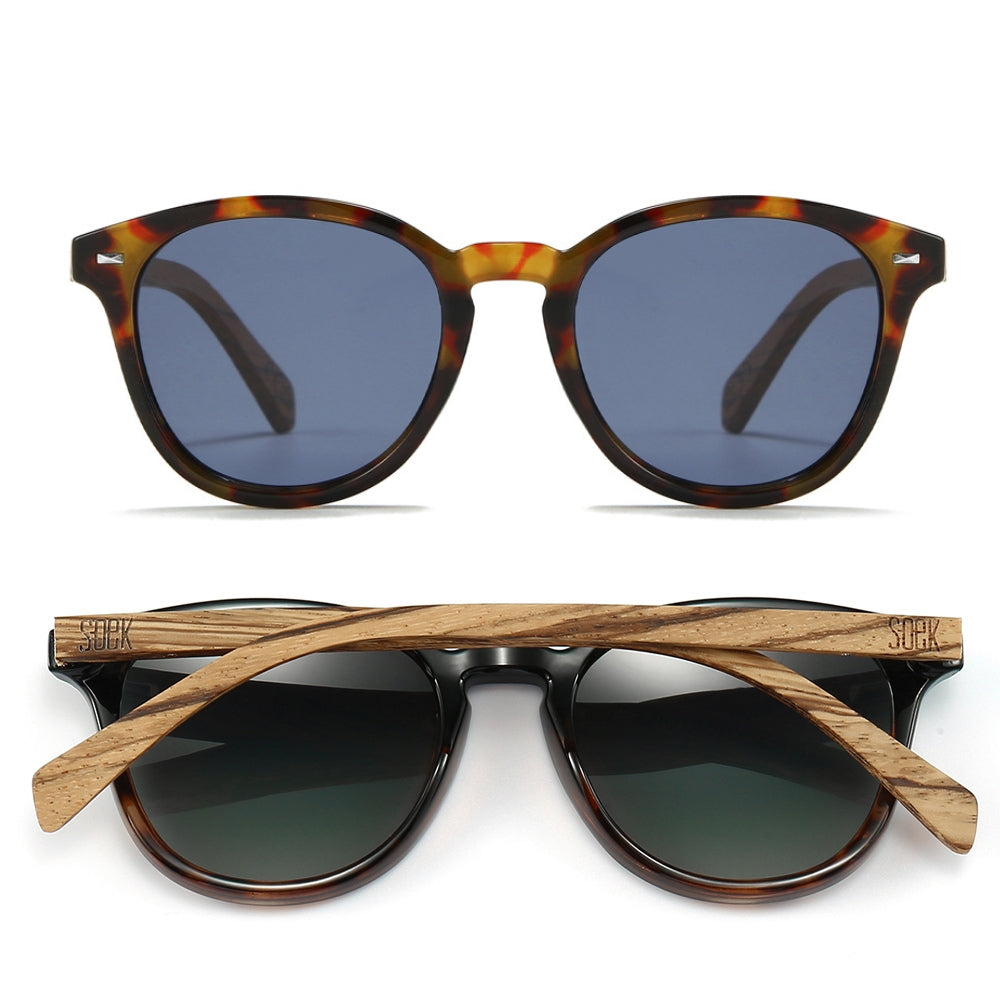 TAINE TORT  Blue Lens l Walnut Arms - Soek Fashion Eyewear UK