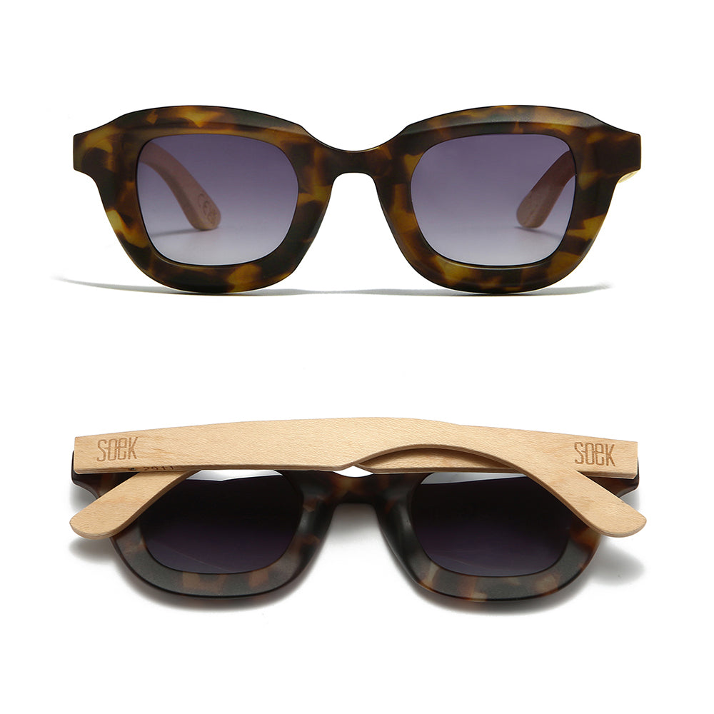 QUEST ROCKY TORT l Sunglasses l Polarised Lens l Walnut Arms - Soek Fashion Eyewear UK